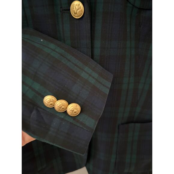 Andrea Behar x Boston Proper Chest‎ Emblem Chest Tartan Plaid Blazer Size 8 - Picture 7 of 9